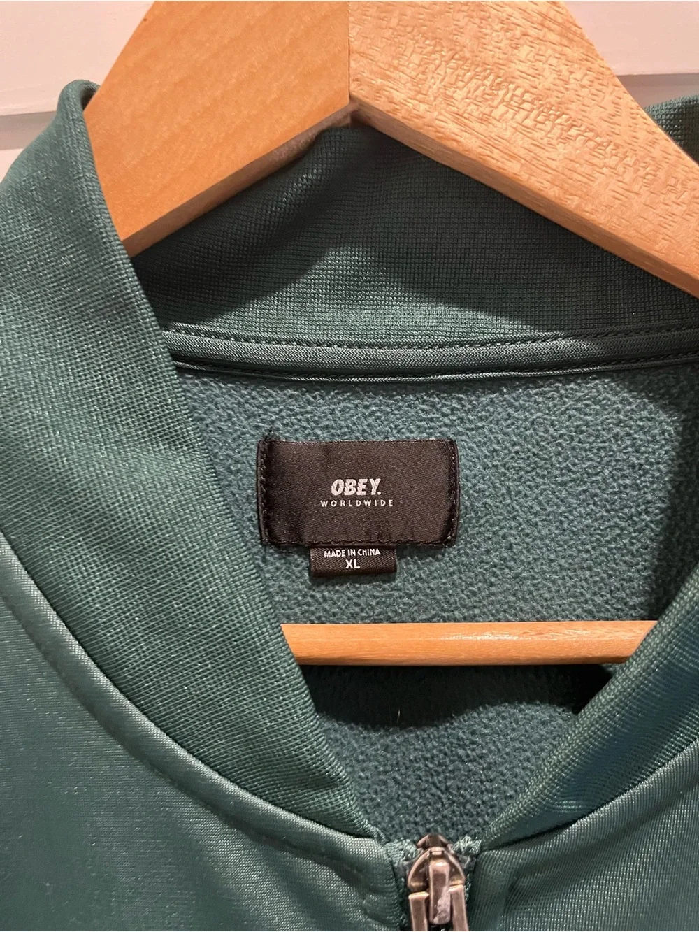 Obey Green Track Jacket Size XL